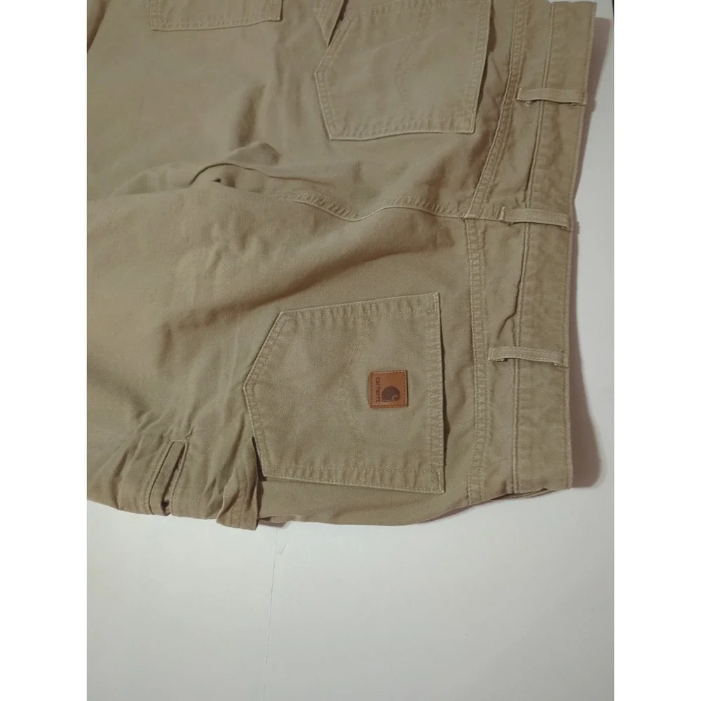 Carhartt Mens 38x34 Dark Khaki Loose Fit Canvas Carpenter 36x32 B159 GKH